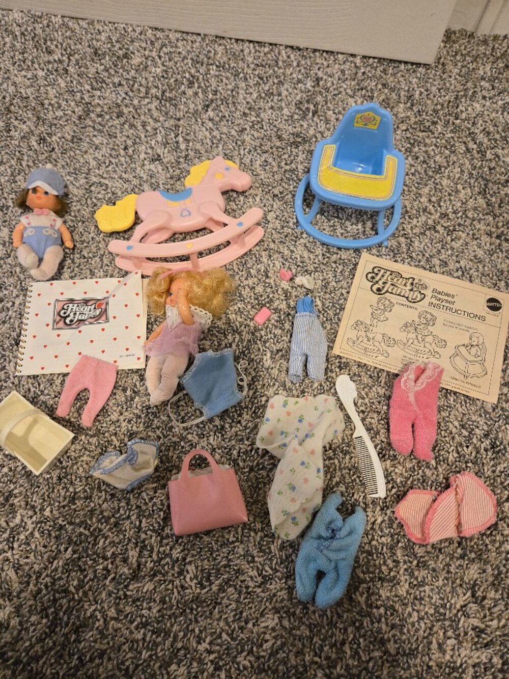 Vintage Heart Family Babies Playset Mattel 1984